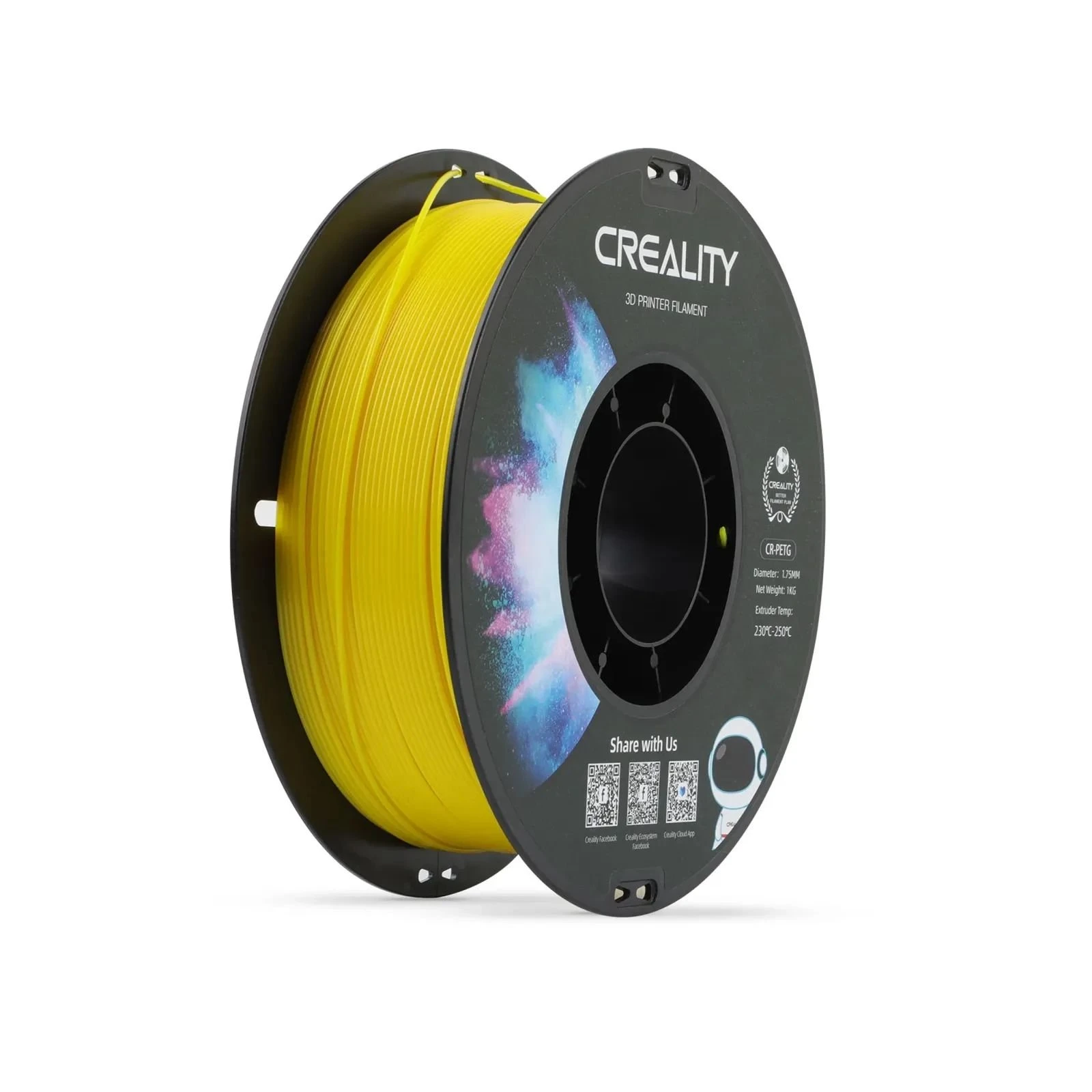 Пластик для 3D-принтера Creality PETG 1.75мм, yellow, 1кг (3301030033) (UA)