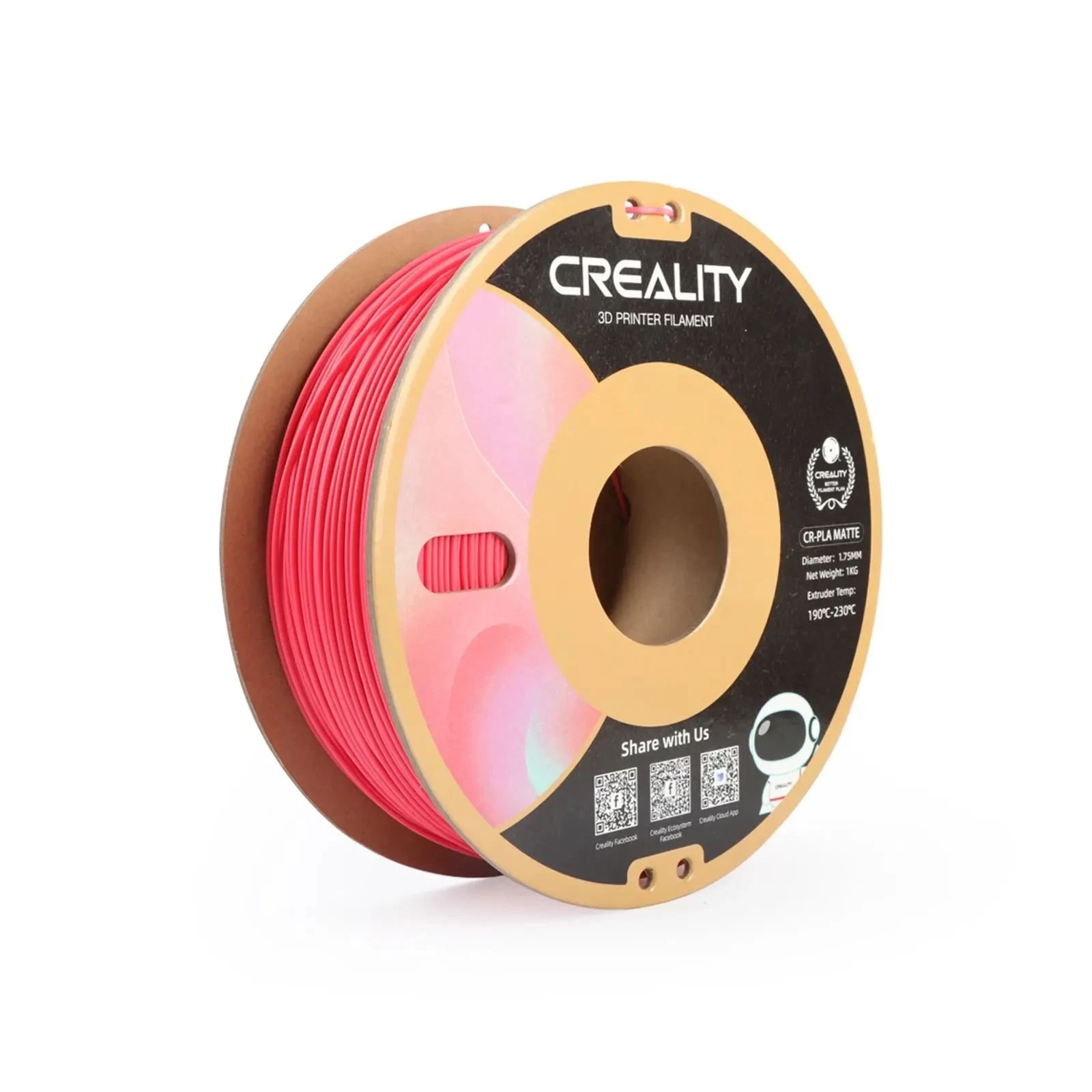 Пластик для 3D-принтера Creality PLA matte 1кг, 1.75мм, червоний полуниця (3301010300) (UA)