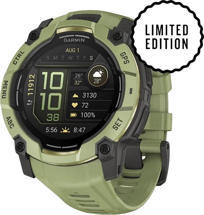 Смарт-часы Garmin Instinct 3 50mm AMOLED Green with Fern Green Band (010-03020-02) (UA)