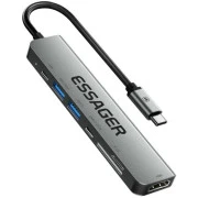USB-хаб Essager QingHong 7 in 1 USB-C Hub (EHB07-QH0G-Z) (UA)