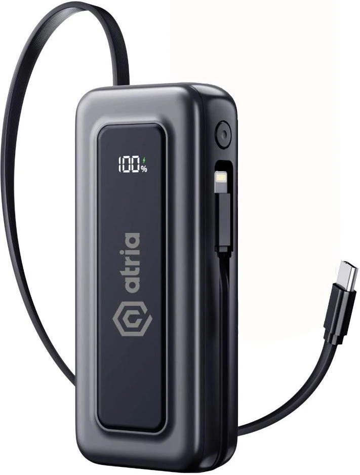 Мобільна батарея ATRIA WPD-35S 10000mAh Black (UA)