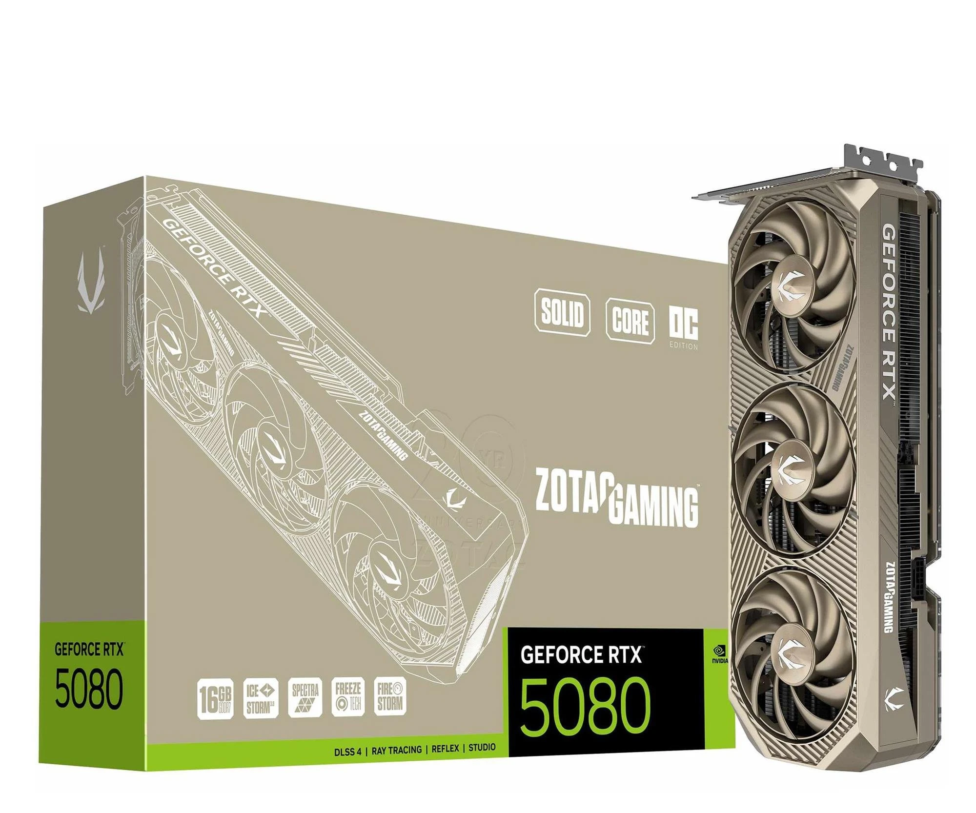 Видеокарта Zotac GeForce RTX 5080 Solid Core OC 20th Anniversary Edition (ZT-B50800J2S-10P) EU