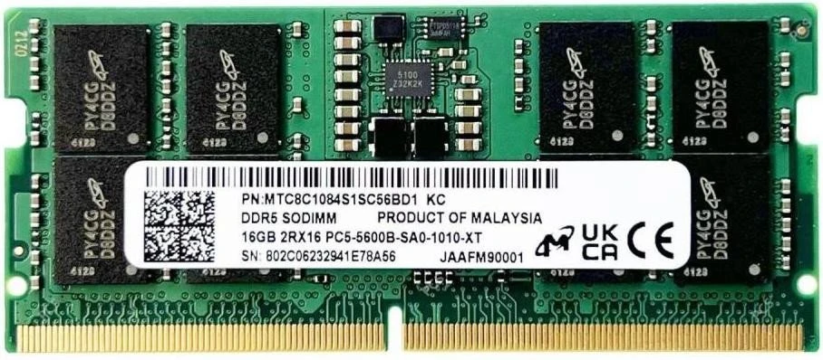 Оперативна пам'ять Micron C46 16 GB SO-DIMM DDR5 5600 MHz (MTC8C1084S1SC56BD1)