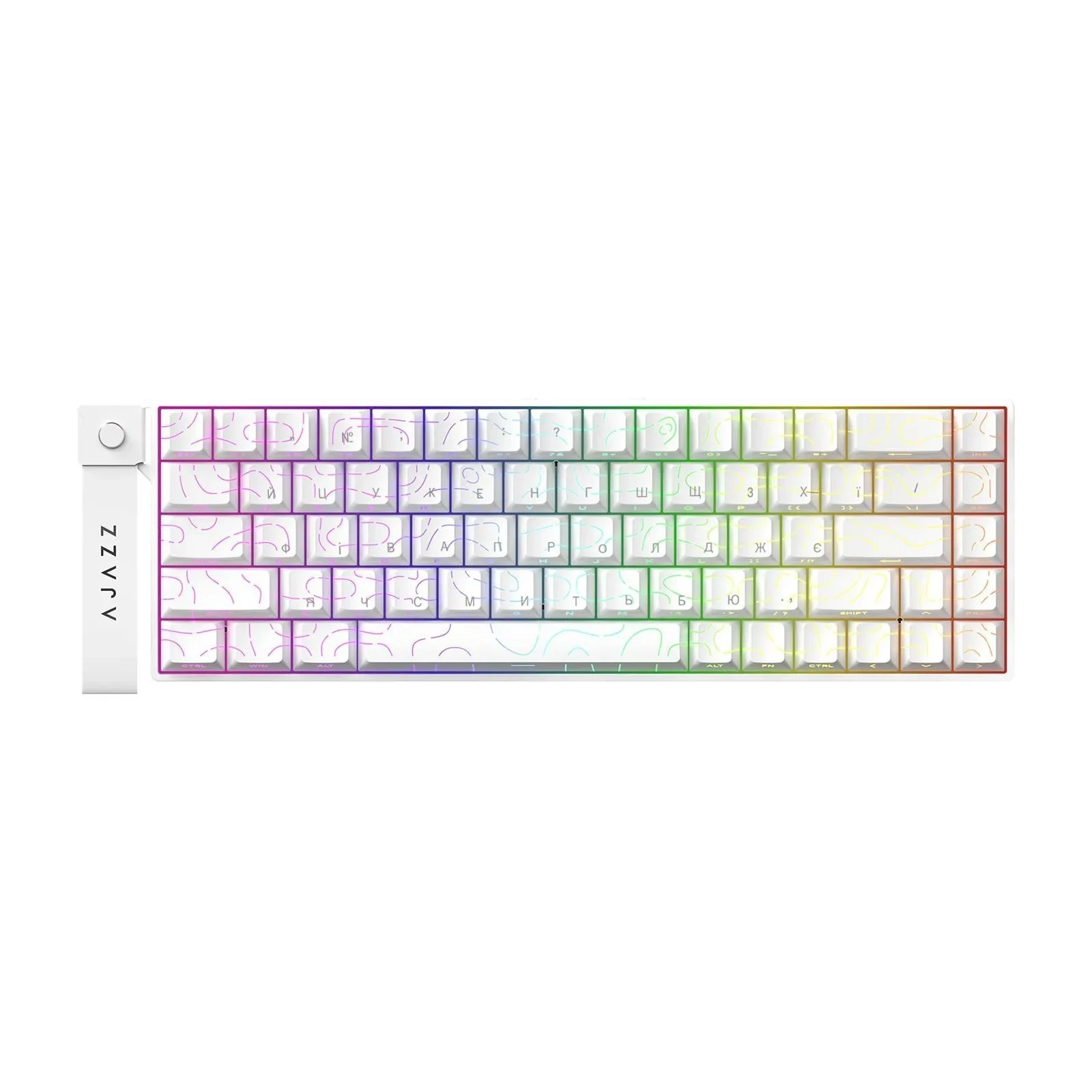 Клавіатура Ajazz AK680 V2 Ice Island Magnetic Switch USB UA White (AK680-V2-I-S-W) (UA)