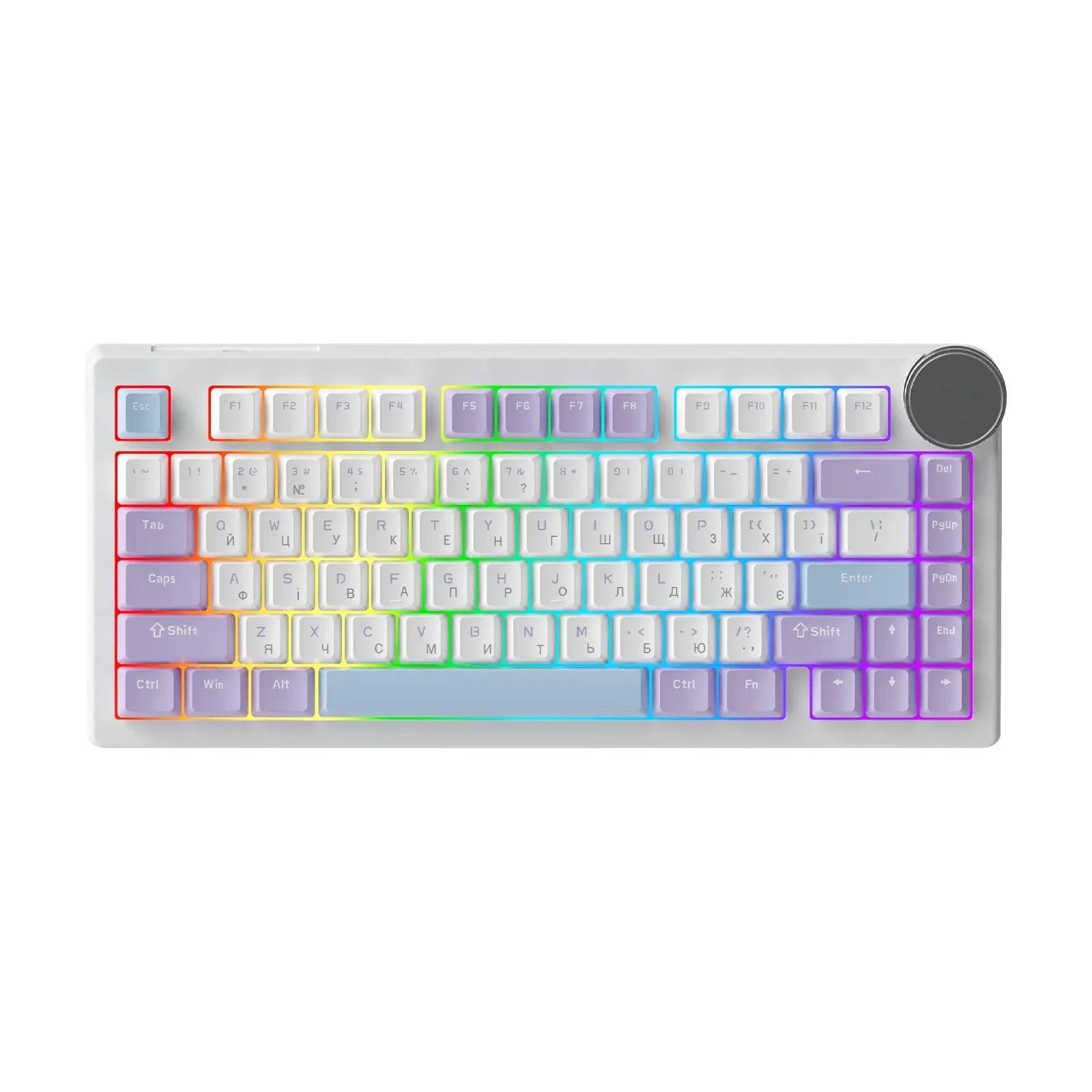 Клавиатура Ajazz AK820 V2 Coconut Flake Switch Wireless/Bluetooth/USB UA Purple/White/Blue (AK820-V2-CF-PWB) (UA)