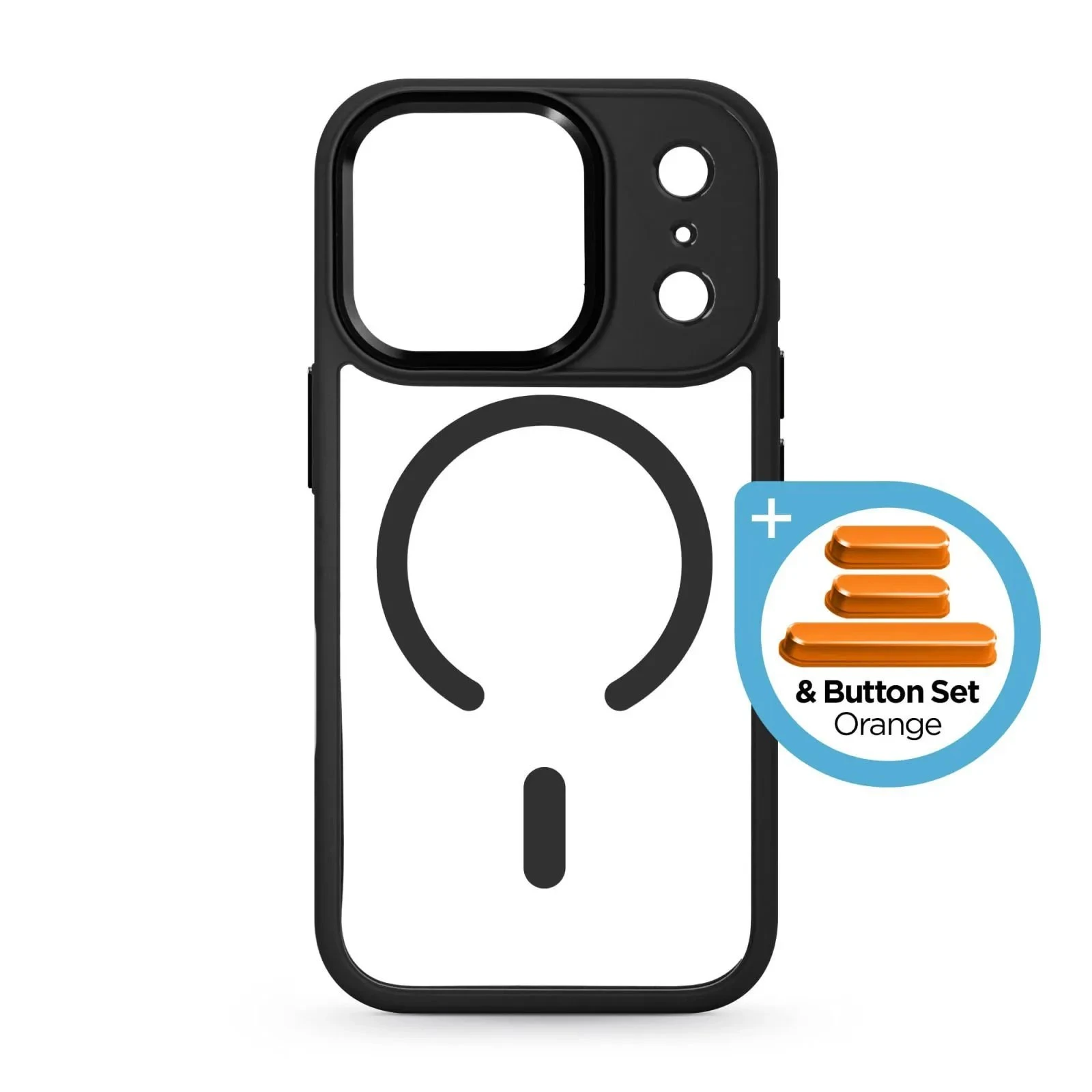 Чохол для мобільного телефону Armorstandart Unit-C MagCase Apple iPhone 17 Pro Black + Orange Button Set (ARM90585) (UA)