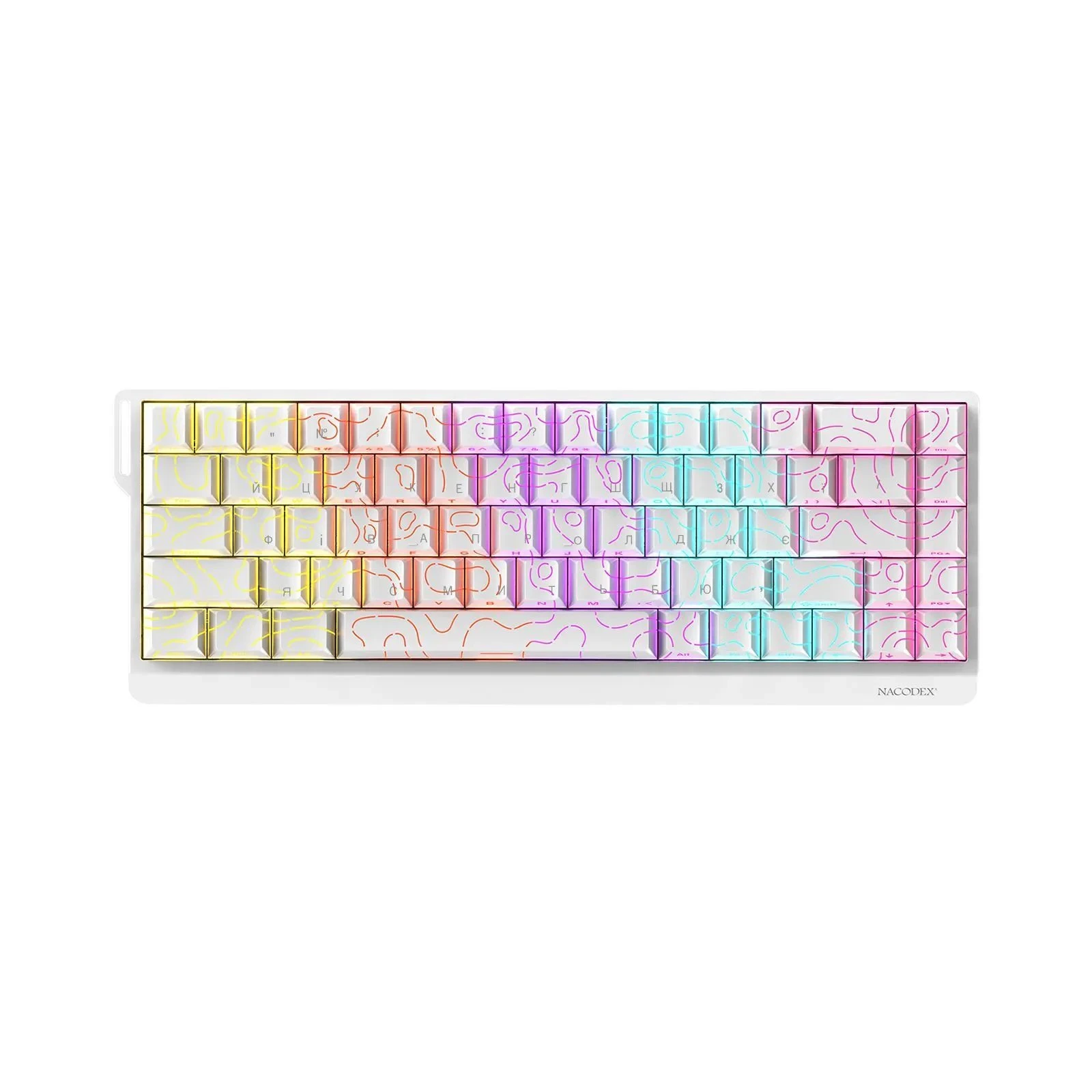 Клавиатура Ajazz NacodeX NK68 V2 Red Switch LED USB UA White (NK68-V2-R-S-W) (UA)