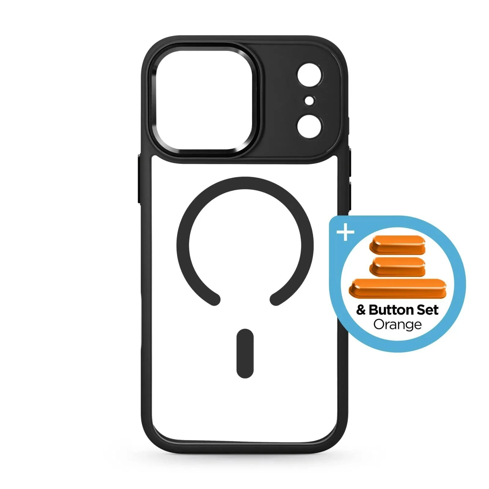 Чехол для мобильного телефона Armorstandart Unit-C MagCase Apple iPhone 17 Pro Max Black + Orange Button Set (ARM90589) (UA)
