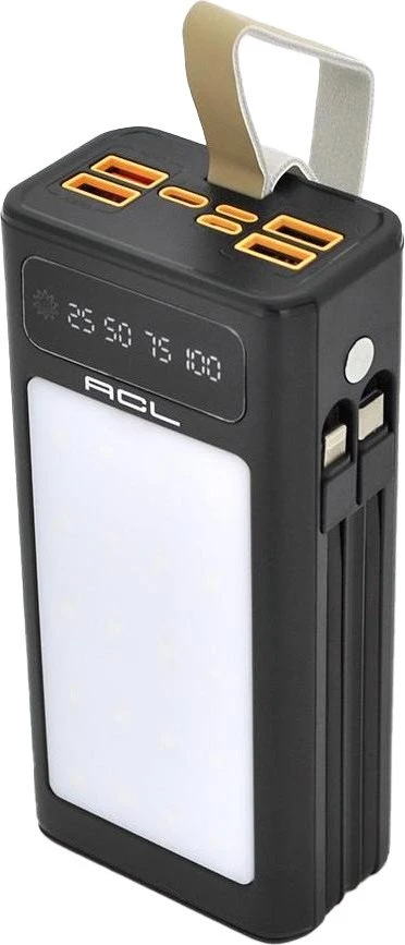 Мобильная батарея ACL 30000mAh, SOLAR, TypeC + Lighting, Black (PW-90B) (UA)