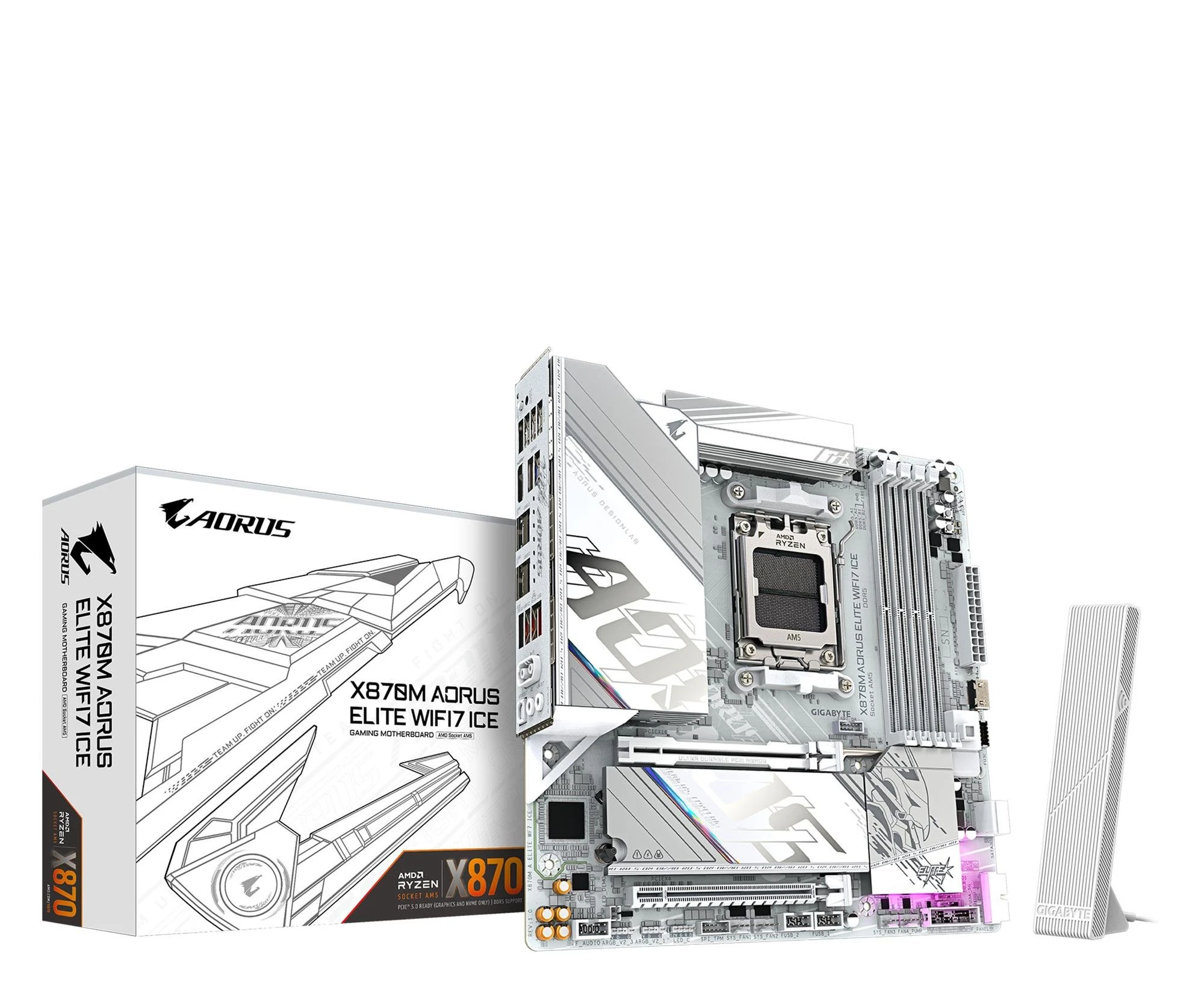 Материнська плата Gigabyte X870M A ELITE WF7 ICE EU
