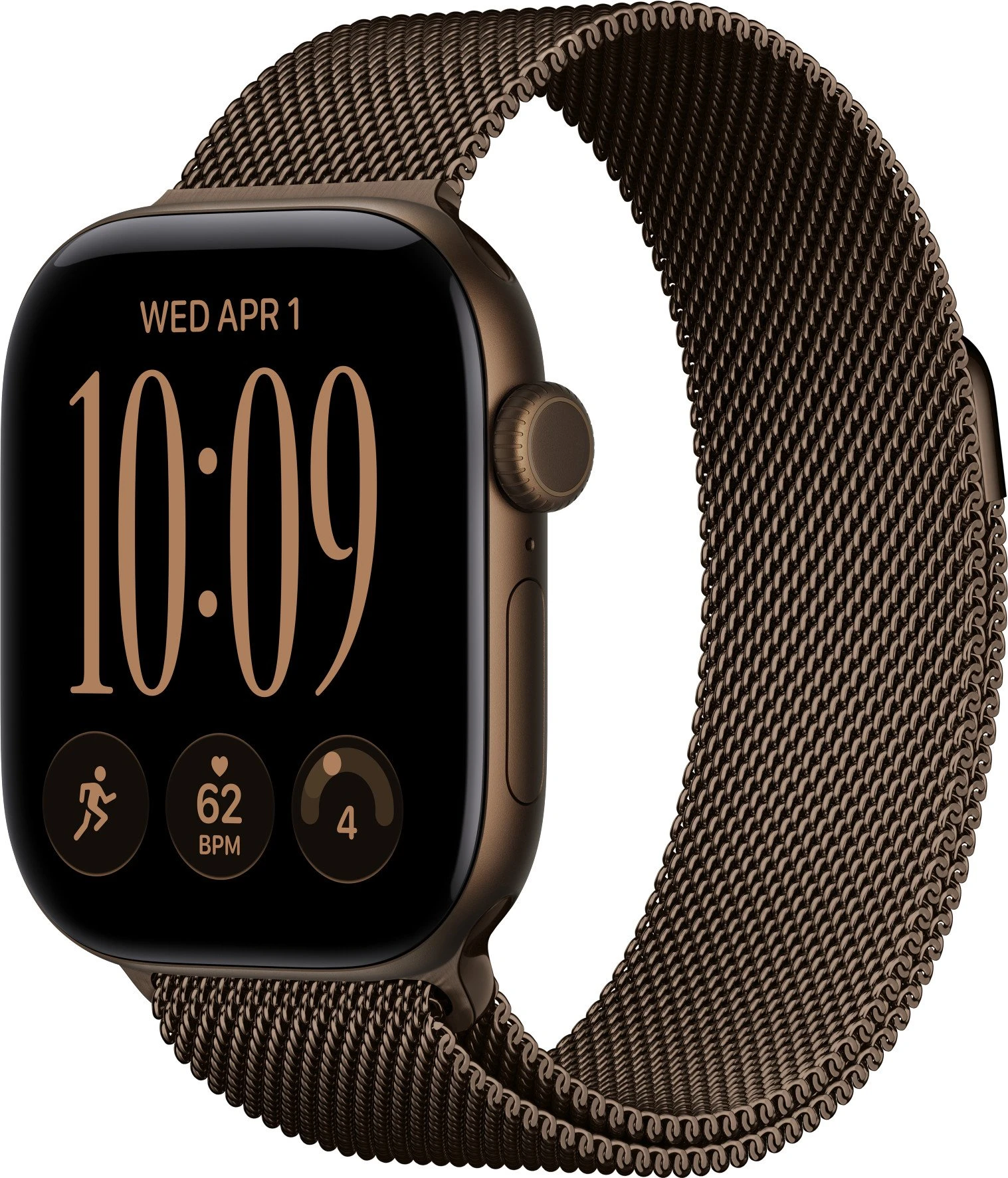 Годинники Apple Watch Series 12 GPS + Cellular 42mm Dark Bronze Aluminum Case with Dark Bronze Milanese Loop (MKDK4)