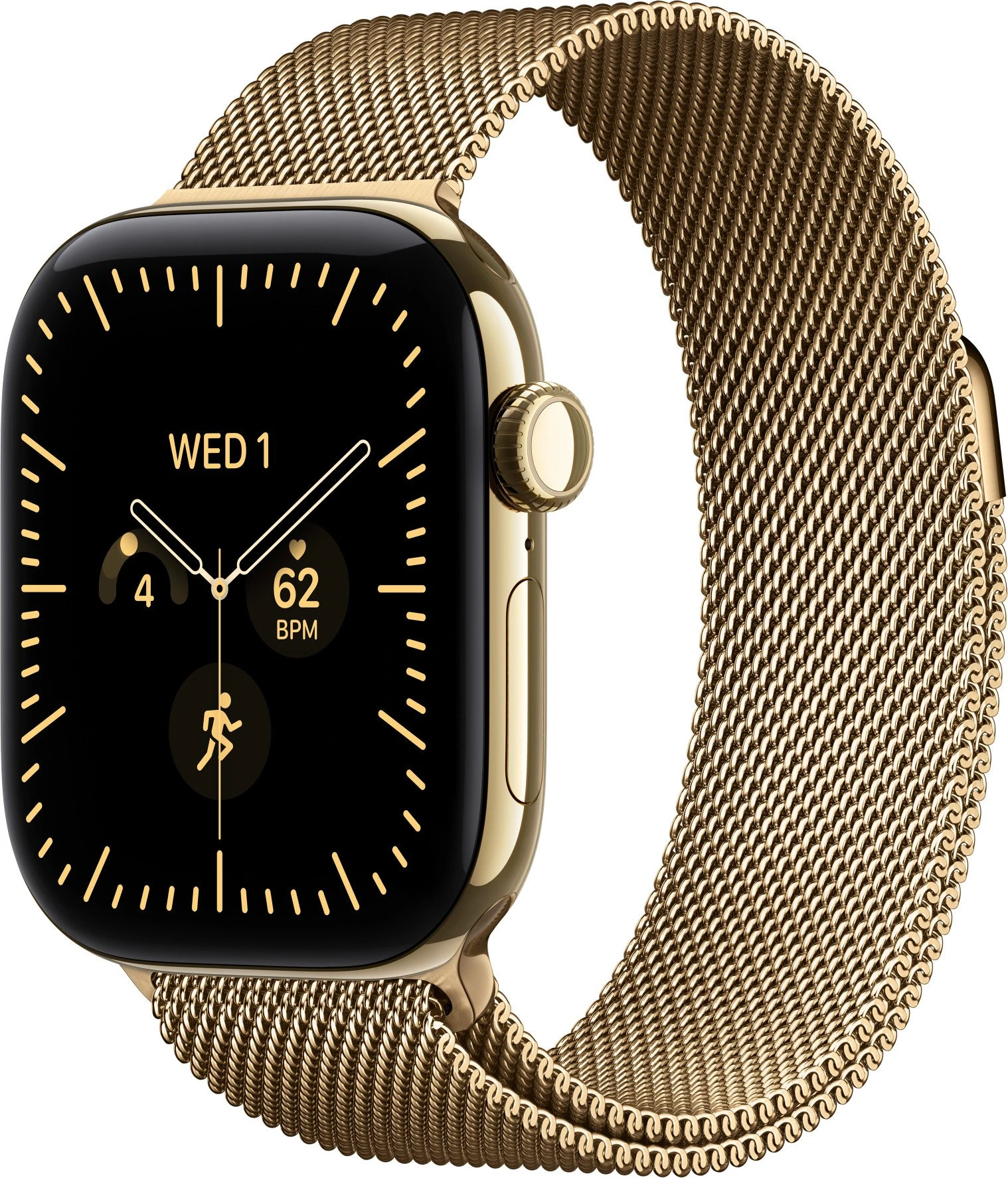 Годинники Apple Watch Series 12 GPS + Cellular 42mm Radiant Gold Titanium Case with Radiant Gold Milanese L. (MJGL4)