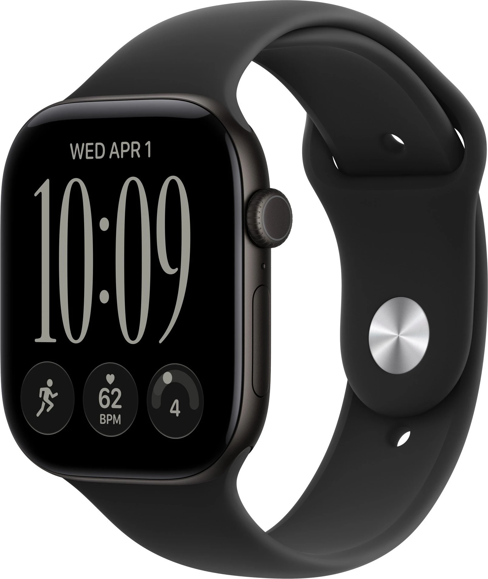 Годинники Apple Watch Series 12 GPS + Cellular 46mm Black Aluminum Case with Black Sport Band S/M (MJG84)