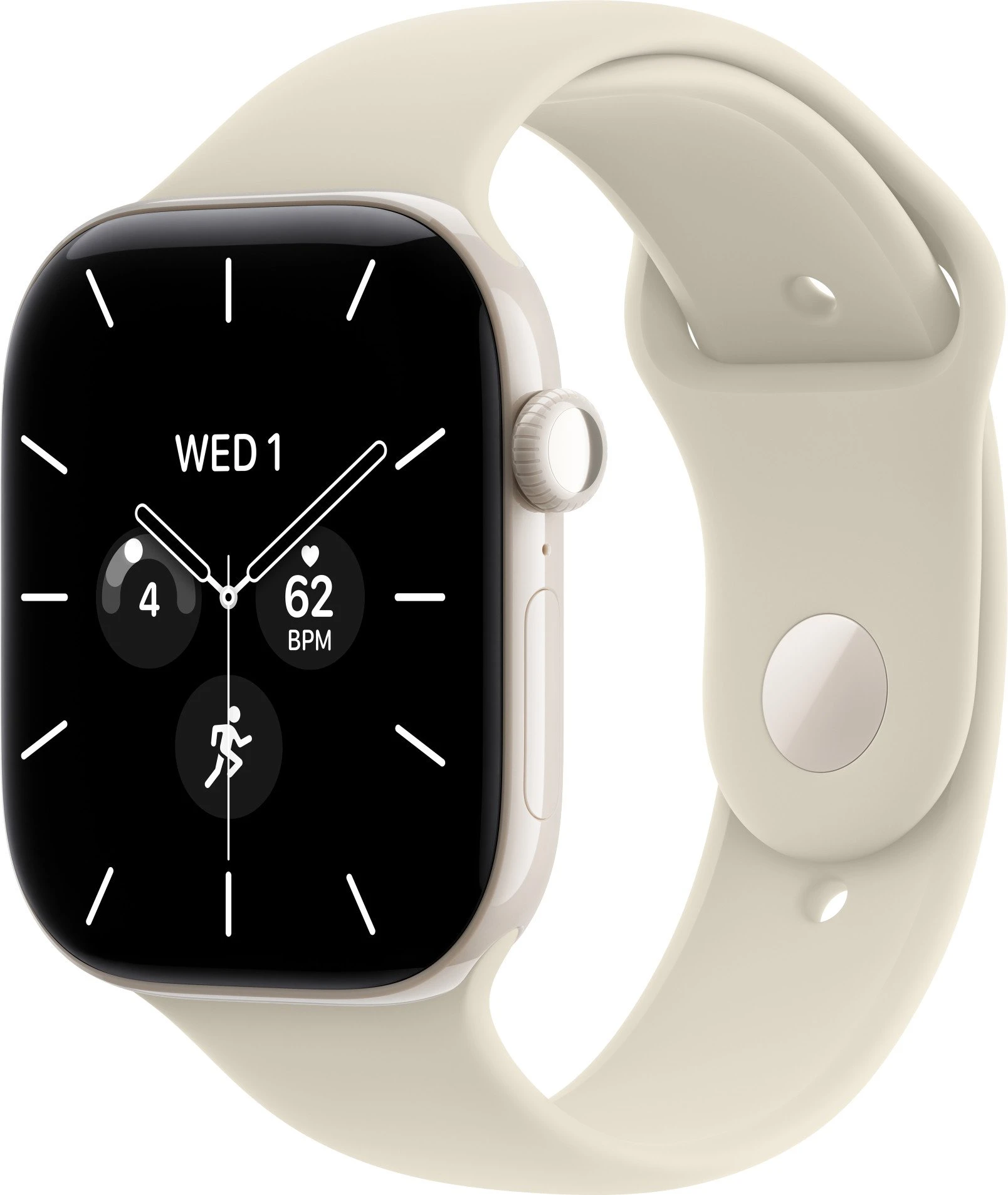 Годинники Apple Watch Series 12 GPS + Cellular 46mm Pearl White Ceramic Case with Sand Sport Band M/L (MJH24)