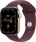 Apple Watch Series 12 GPS + Cellular 46mm Radiant Gold Titanium Case with Burgundy Sport Band S/M (MJGR4)