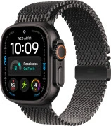 Apple Watch Ultra 4 Black Titanium Case with Black Titanium Milanese Loop - Medium (MJAV4)