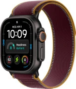 Apple Watch Ultra 4 Black Titanium Case with Burgundy Trail Loop - M/L (MJC44)