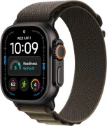 Apple Watch Ultra 4 Black Titanium Case with Dark Olive Alpine Loop - Large (MJCT4+MKDY4)