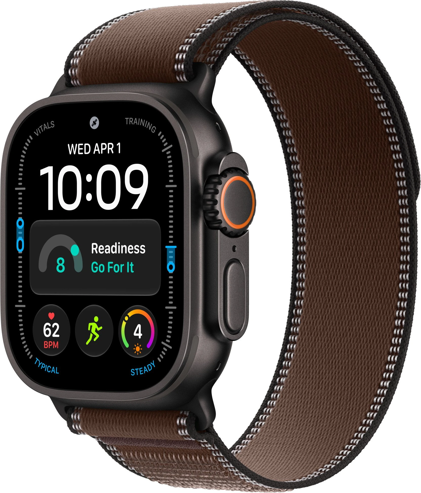 Годинники Apple Watch Ultra 4 Black Titanium Case with Dark Umber Trail Loop - M/L (MJCT4+MKAE4)