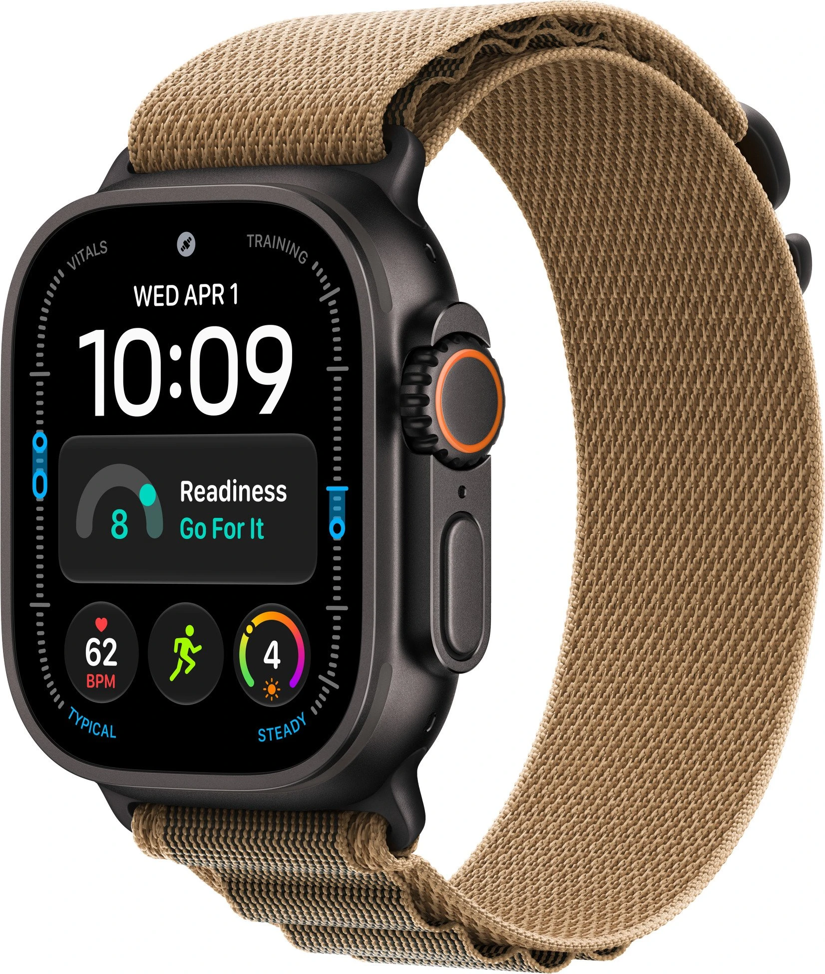 Годинники Apple Watch Ultra 4 Black Titanium Case with Desert Alpine Loop - Medium (MJCT4+MKF44)