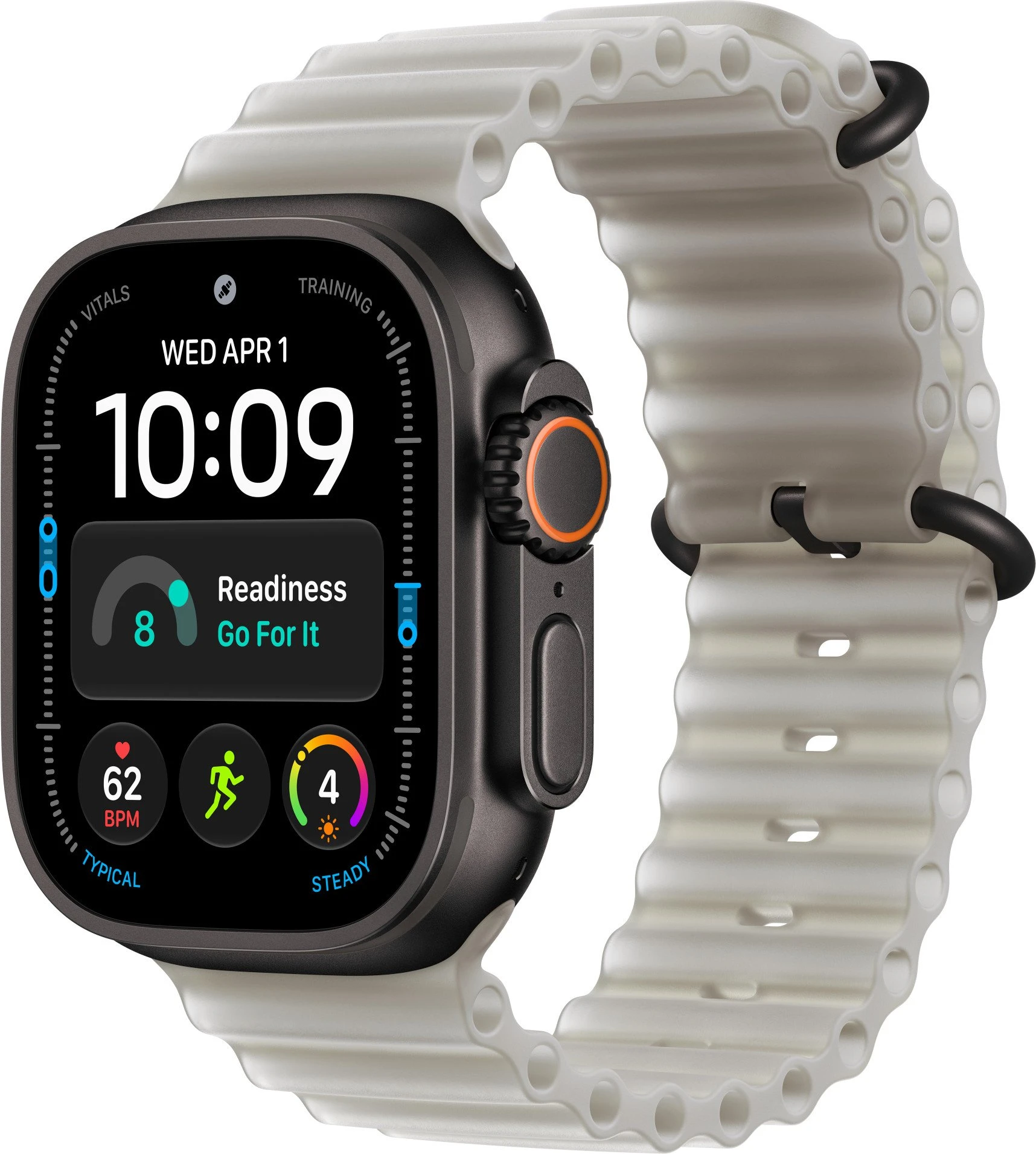 Годинники Apple Watch Ultra 4 Black Titanium Case with Translucent Gray Ocean Band (MJCT4+MKAQ4)