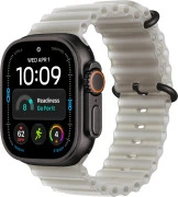 Apple Watch Ultra 4 Black Titanium Case with Translucent Gray Ocean Band (MJCT4+MKAQ4)