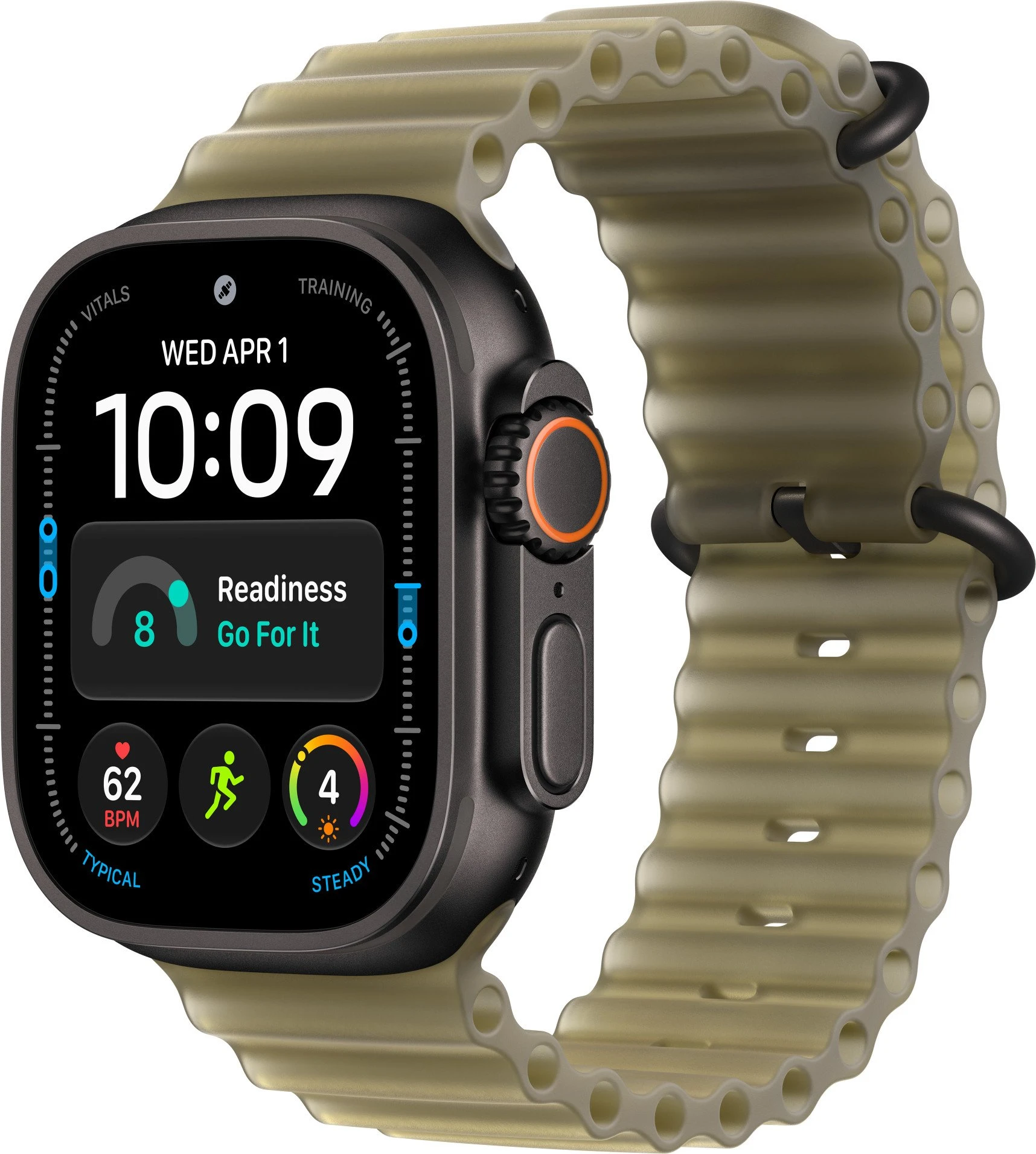 Годинники Apple Watch Ultra 4 Black Titanium Case with Translucent Kelp Ocean Band (MJCT4+MKAV4)