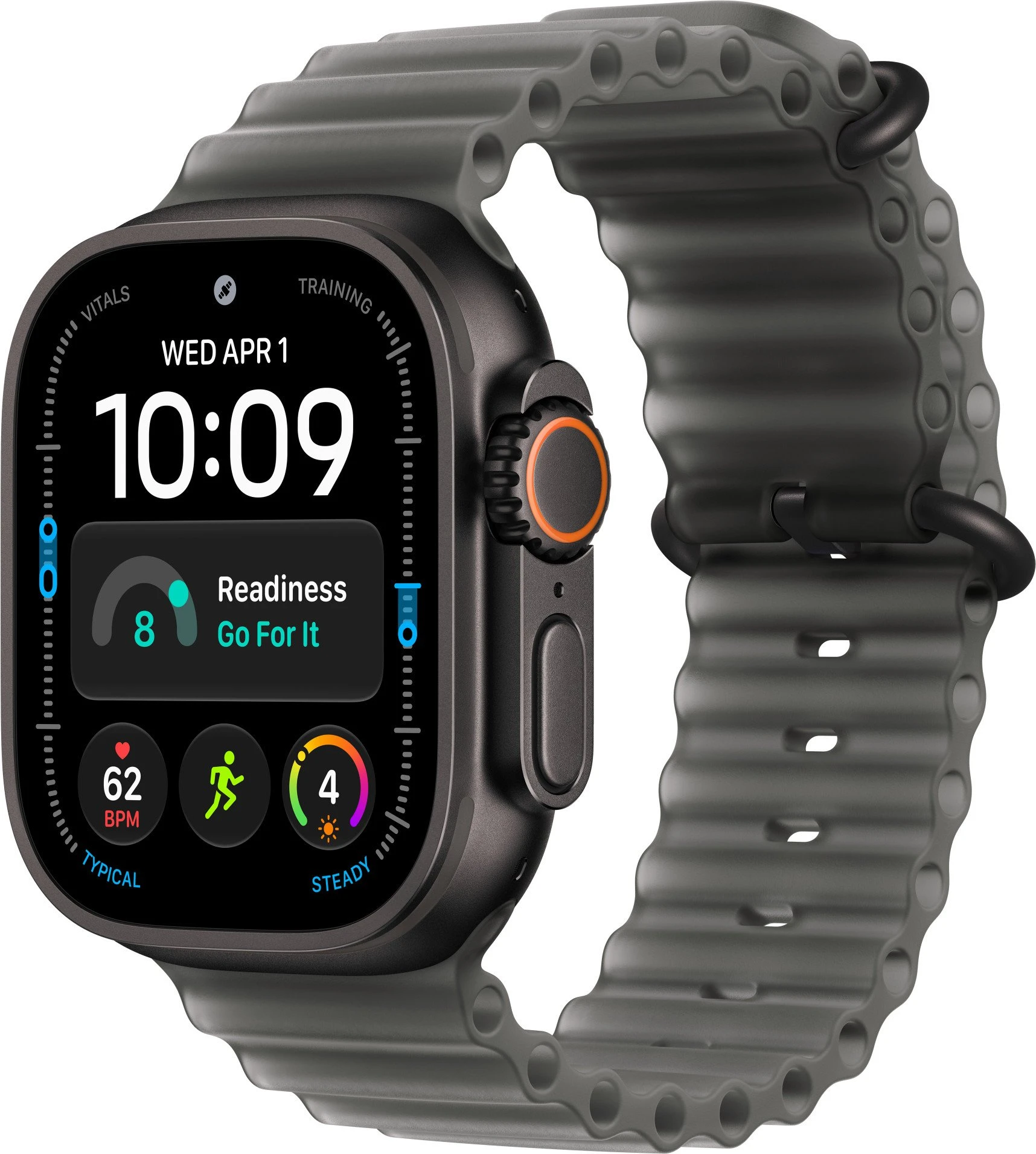 Годинники Apple Watch Ultra 4 Black Titanium Case with Translucent Black Ocean Band (MJAY4)