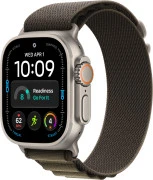 Apple Watch Ultra 4 Natural Titanium Case with Dark Olive Alpine Loop - Small (MJCR4+MK794)