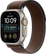 Apple Watch Ultra 4 Natural Titanium Case with Dark Umber Trail Loop - S/M (MJCR4+MK8J4)