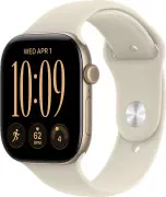 Apple Watch Series 12 GPS 46mm Light Gold Aluminum Case with Sand Sport Band S/M (MJEN4)