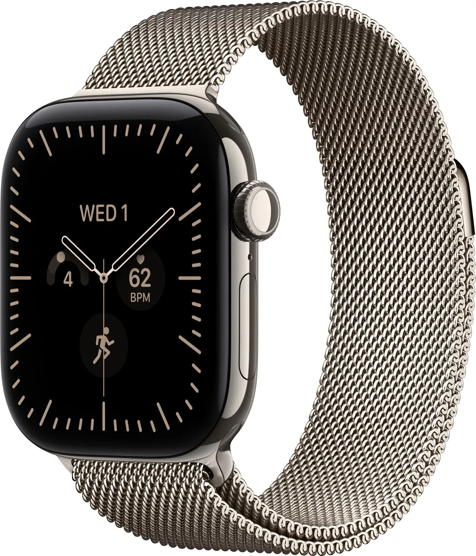 Годинники Apple Watch Series 12 GPS + Cellular 42mm Natural Titanium Case with Natural Milanese Loop (MJGH4)