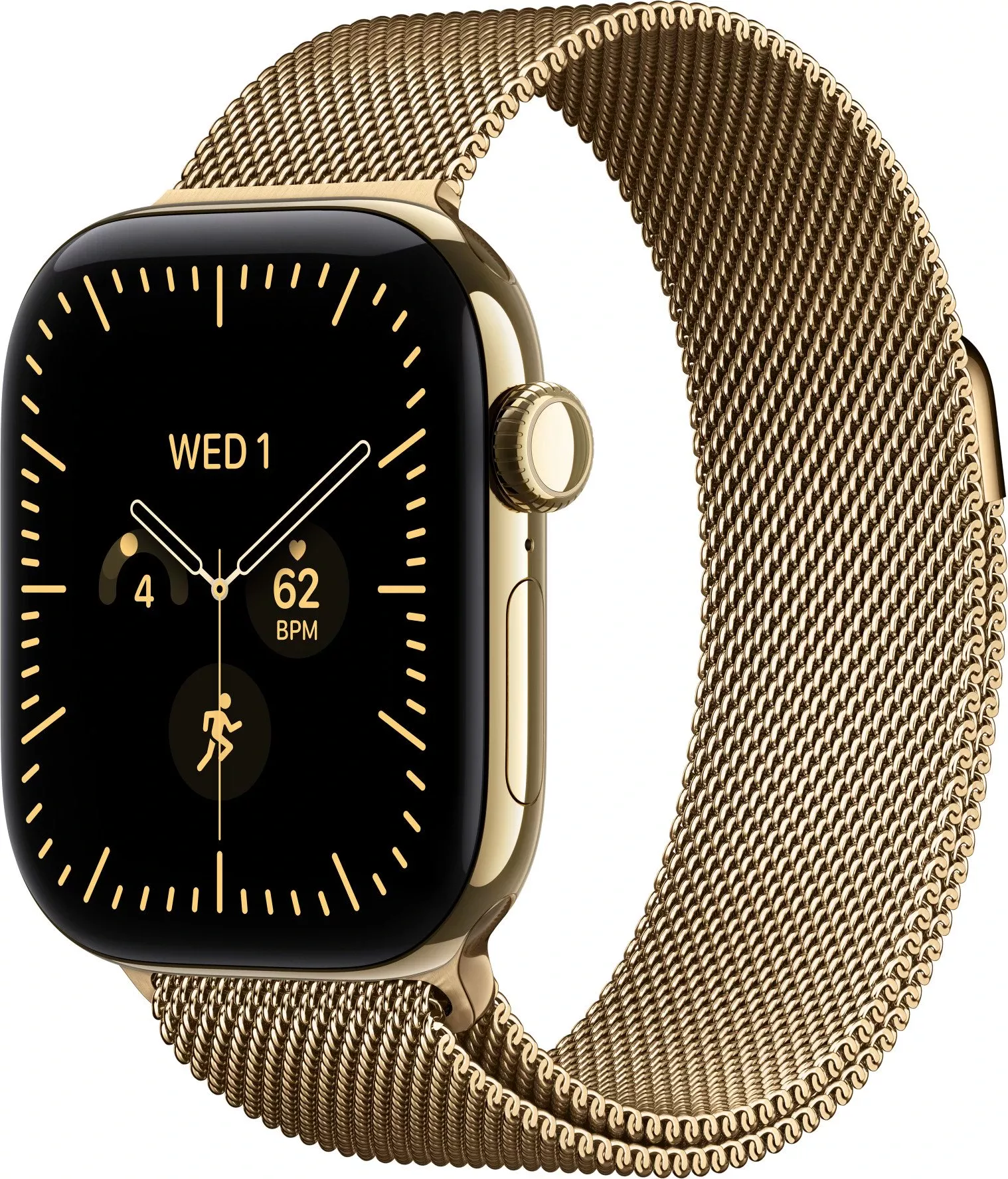 Годинники Apple Watch Series 12 GPS + Cellular 42mm Radiant Gold Titanium Case with Radiant Gold Milanese L. (MJGL4)
