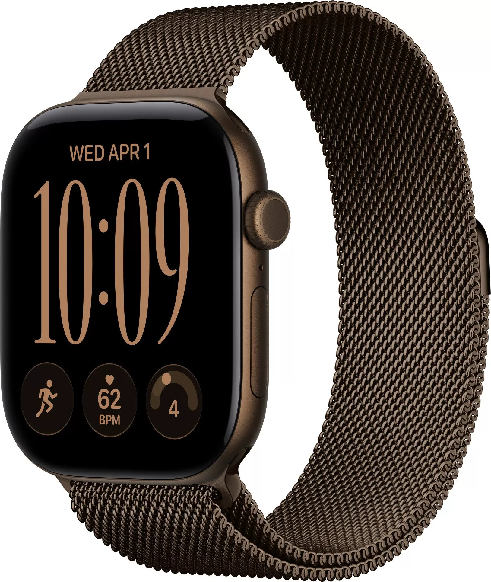 Годинники Apple Watch Series 12 GPS + Cellular 46mm Dark Bronze Aluminum Case w. Dark Bronze Milanese L. M/L (MKDG4)