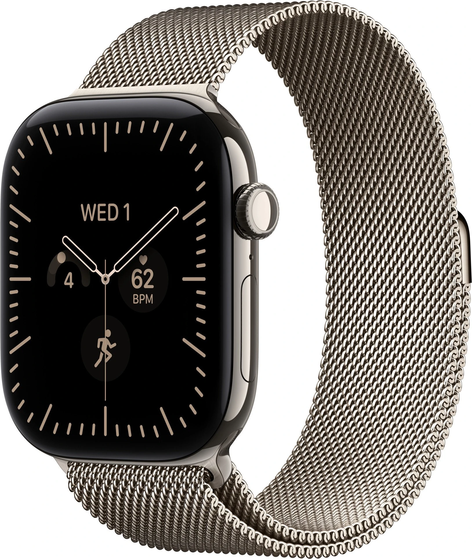 Годинники Apple Watch Series 12 GPS + Cellular 46mm Natural Titanium Case with Natural Milanese Loop M/L (MJGQ4)