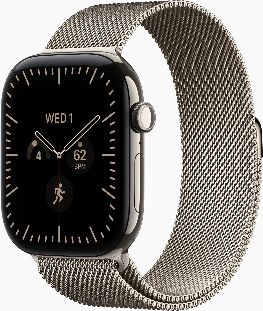 Годинники Apple Watch Series 12 GPS + Cellular 46mm Natural Titanium Case with Natural Milanese L. S/M (MJGP4)