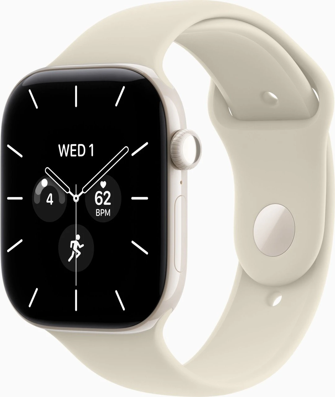 Годинники Apple Watch Series 12 GPS + Cellular 46mm Pearl White Ceramic Case with Sand Sport B. S/M (MJH14)