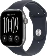 Apple Watch Series 12 GPS + Cellular 46mm Space Gray Aluminum Case with Navy Blue Sport Band M/L (MJG74)