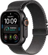 Apple Watch Ultra 4 Black Titanium Case with Black Titanium Milanese Loop - Large (MJAX4)