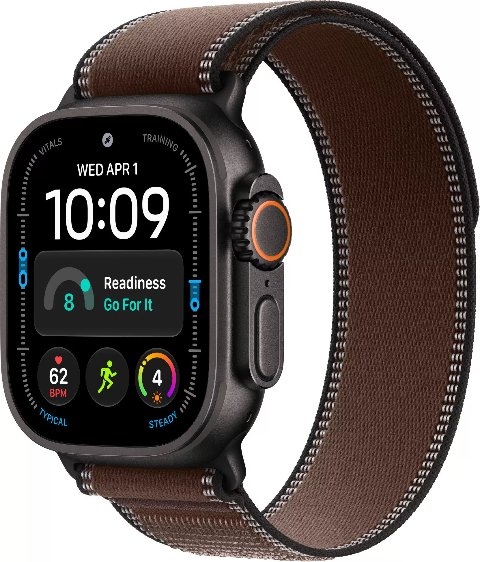 Годинники Apple Watch Ultra 4 Black Titanium Case with Dark Umber Trail Loop - M/L (MJCT4+MKAE4)