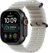 Apple Watch Ultra 4 Black Titanium Case with Translucent Gray Ocean Band (MJCT4+MKAQ4)