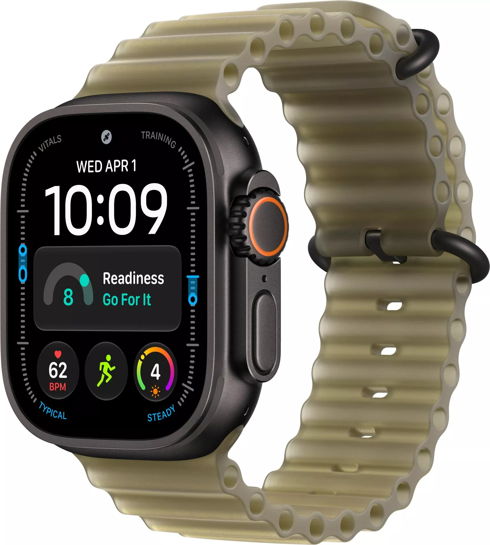 Годинники Apple Watch Ultra 4 Black Titanium Case with Translucent Kelp Ocean Band (MJCT4+MKAV4)