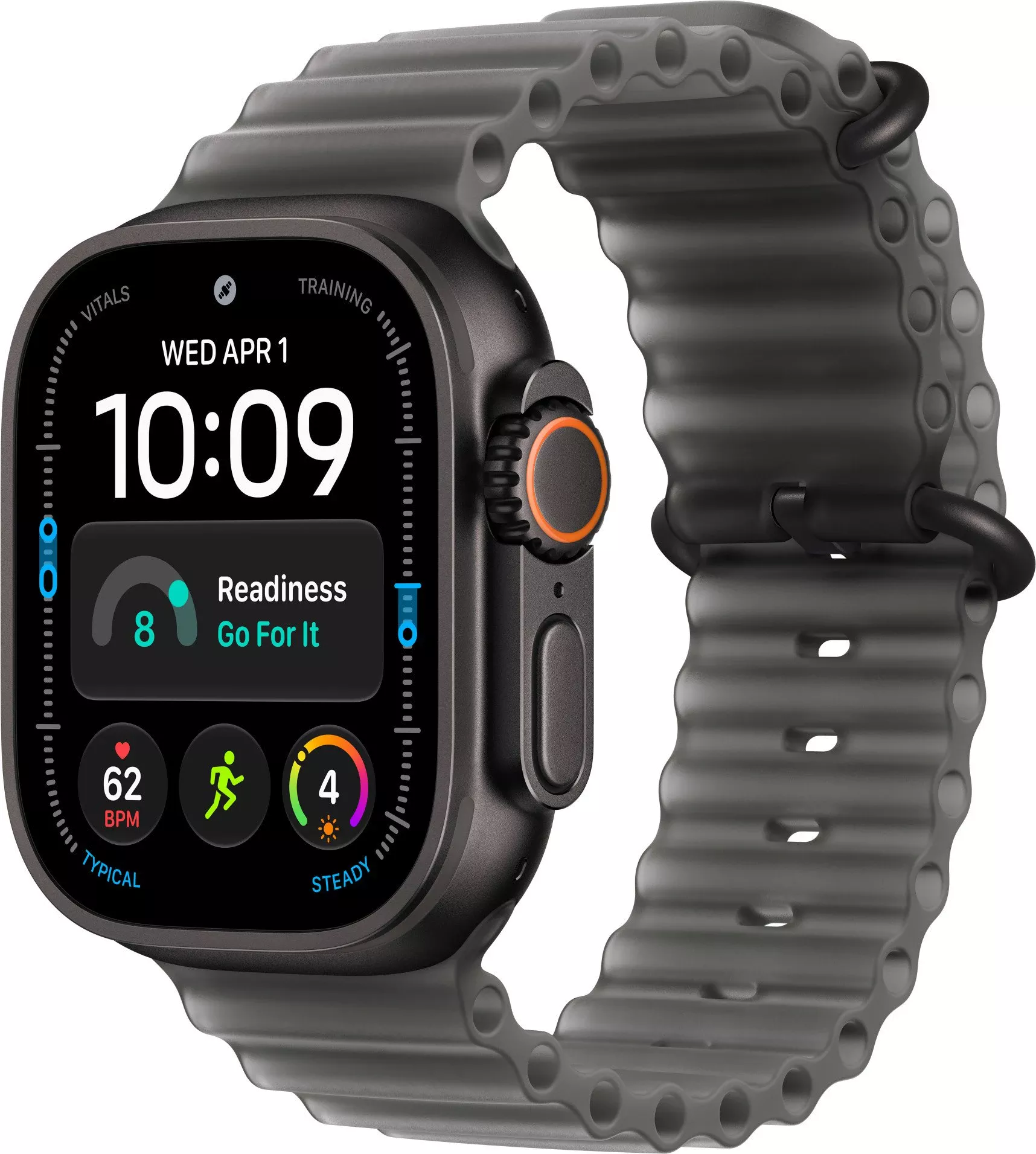 Годинники Apple Watch Ultra 4 Black Titanium Case with Translucent Black Ocean Band (MJAY4)
