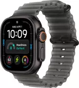 Apple Watch Ultra 4 Black Titanium Case with Translucent Black Ocean Band (MJAY4)
