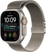Apple Watch Ultra 4 Natural Titanium Case with Natural Titanium Milanese Loop - Medium (MJA94)