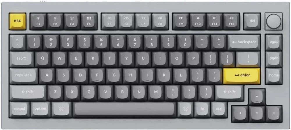 Клавиатура Keychron Q1 QMK HotSwappable Gateron Phantom Red RGB Knob Space Grey (Q1N1_KEYCHRON) (UA)
