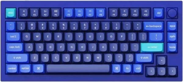 Клавиатура Keychron Q1 QMK HotSwappable Gateron Phantom Brown RGB Knob Navy (Q1O3_KEYCHRON) (UA)