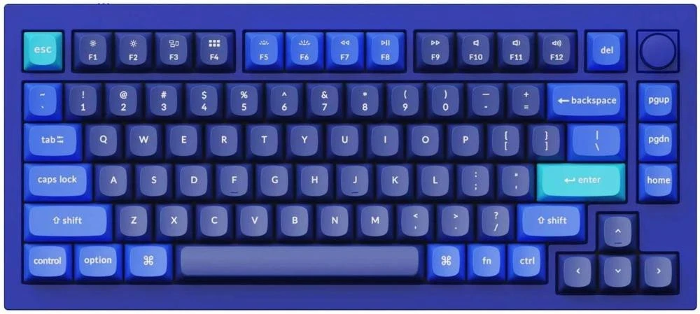 Клавиатура Keychron Q1 QMK HotSwappable Gateron Phantom Red RGB Knob Navy (Q1O1_KEYCHRON) (UA)