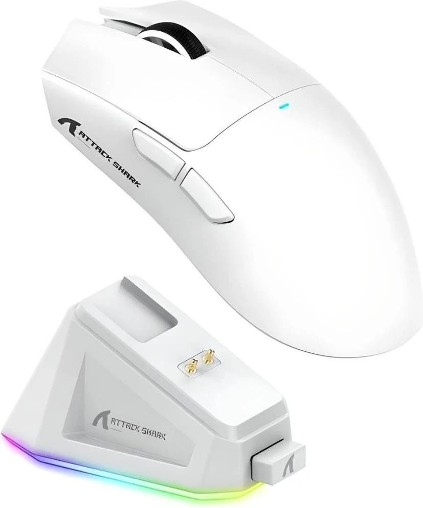 Мышь ATTACK SHARK X11 Wireless Gaming Mouse with Charging Dock White (X11W_AS) (UA)