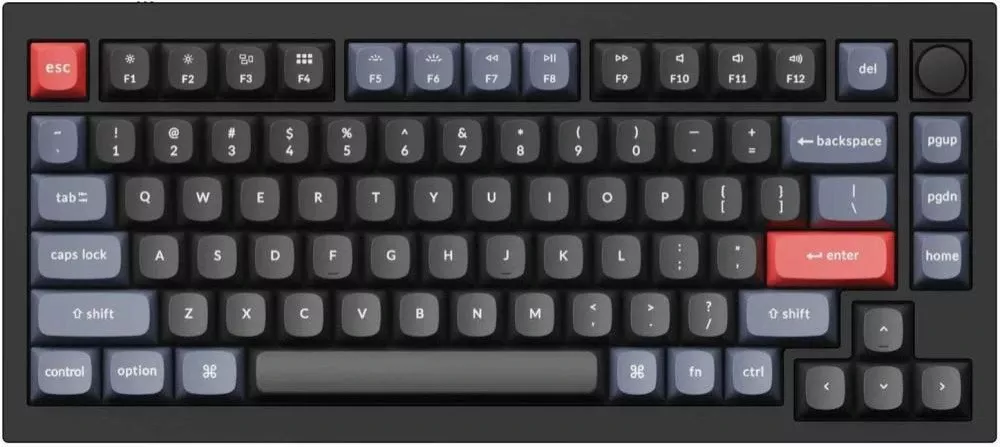 Клавиатура Keychron Q1 QMK HotSwappable Gateron Phantom Brown RGB Knob Black (Q1M3_KEYCHRON) (UA)